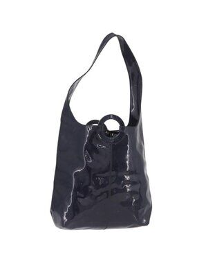 CELINE Circle Shoulder Bag Vinyl Navy